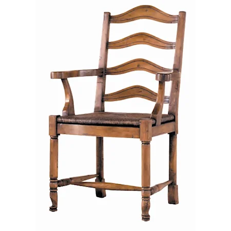 Country English Ladderback Chair with Rush Seat